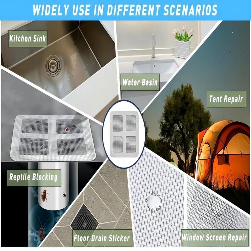 RIGJAK (6 Pcs) Disposable Shower Drain Cover Hair Catcher Shower Drain Mesh Stickers, Bathroom, Laundry, Bathtub, Kitchen Shower Drain Floor Sink Strainer Filter Mesh - Image 5