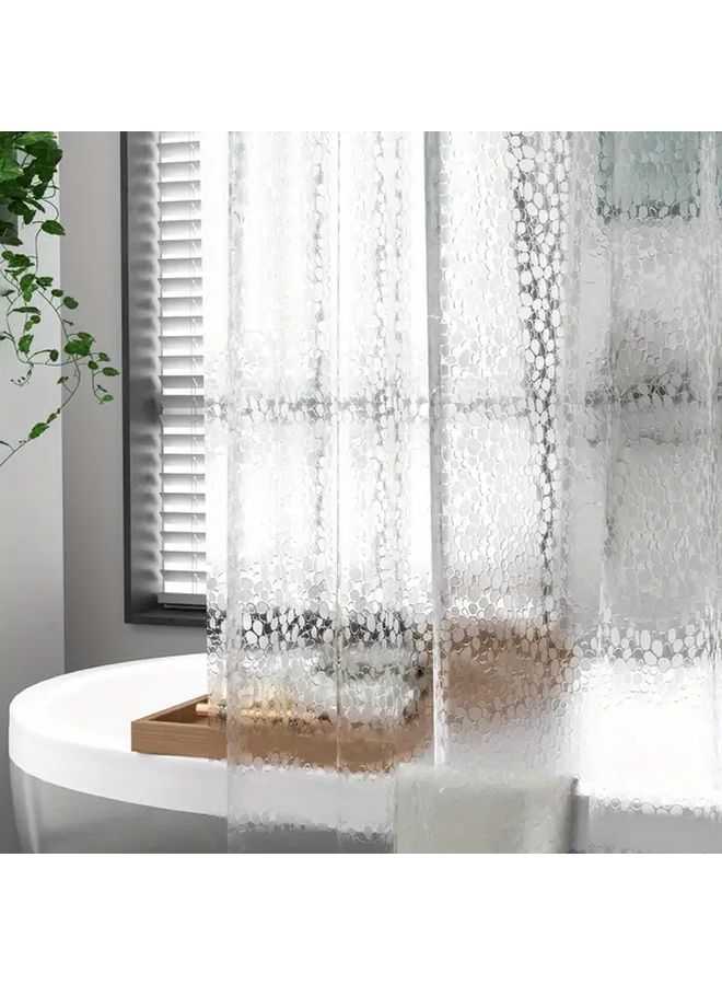 ستارة دش PEVA مع بطانة شفافة 59.06 × 70.87 بوصة تصميم حصى غطاء حوض الاستحمام والحمام - Image 2
