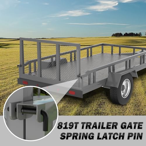 XaXmTee 819T Trailer Gate Spring Latch Kit with Extra Pins 2 Pack Trailer Gate Pins Heavy Duty Trailer Gate Latch Repair Kit for Carry-On Utility Trailers - Image 3
