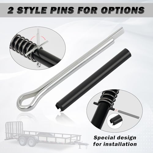 XaXmTee 819T Trailer Gate Spring Latch Kit with Extra Pins 2 Pack Trailer Gate Pins Heavy Duty Trailer Gate Latch Repair Kit for Carry-On Utility Trailers - Image 2