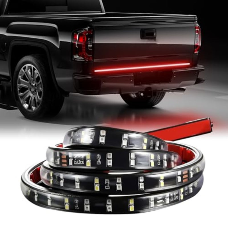 Truck Tailgate Light Bar,"Triple-Row LED Light Strip with Runng Turn Signal Brake Reverse Lights, Rear Strobe Lamp Strip for Pickup Cargo Trailer,es - Image 1