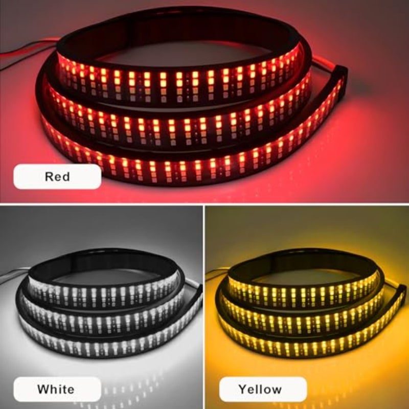 Truck Tailgate Light Bar,"Triple-Row LED Light Strip with Runng Turn Signal Brake Reverse Lights, Rear Strobe Lamp Strip for Pickup Cargo Trailer,es - Image 5
