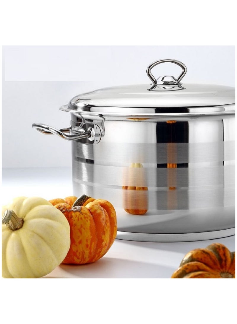 Bonera 9-Piece Diamond Cookware Set - 18/10 Cr-Ni Stainless Steel - 3 Deep Pots - 1 Low Pot - 1 Frypan - Image 4