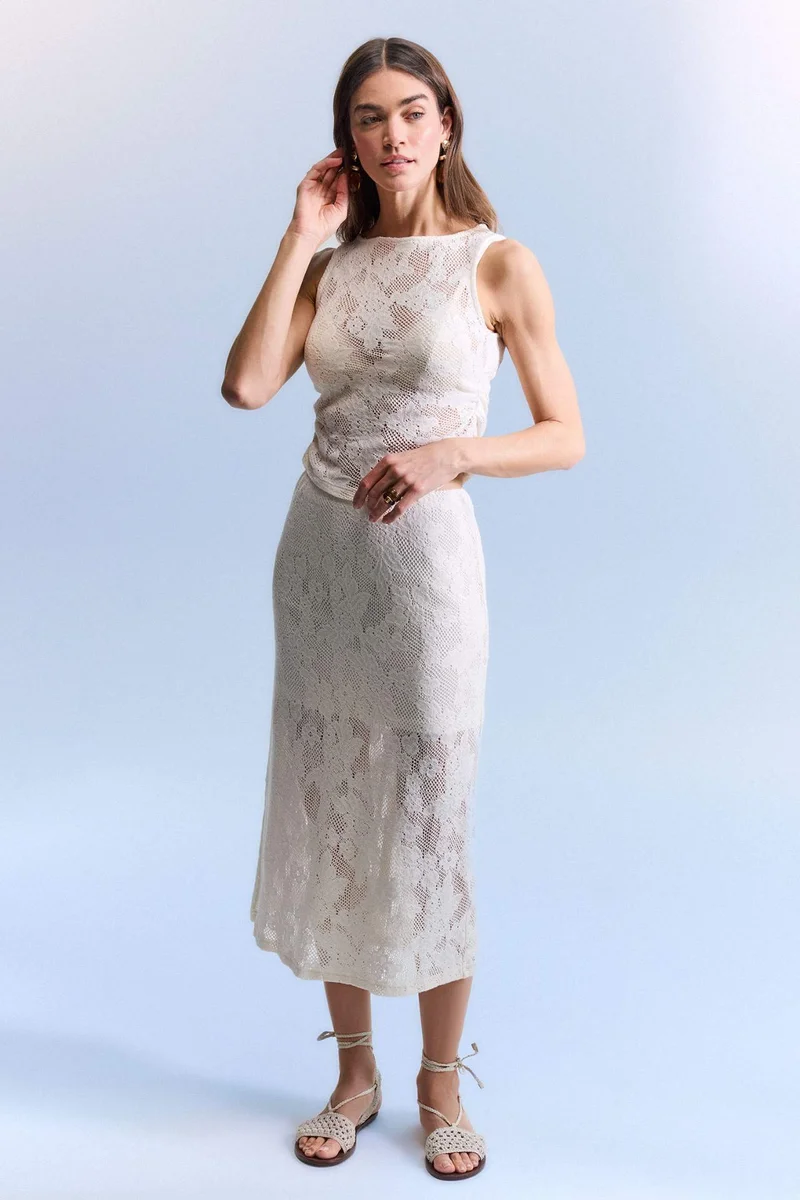 ديفاكتو Pencil Skirt Normal Waist Midi Knitted Skirt