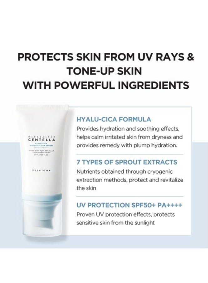 SKIN Madagascar Centella Hyalu Cica Water Fit Sun Serum SPF50+  PA++++, 50ml - Image 3