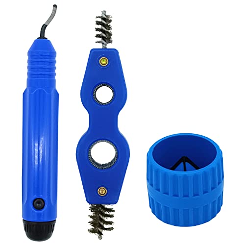 LJZP Deburring Tool with 11 High-Speed Steel Blades Storage Handle Design with 2 Pieces Copper Pipe Cleaner and Reamer Set, Burr Remover Hand Tool for Wood, Aluminum, Copper and Plastic - Image 2