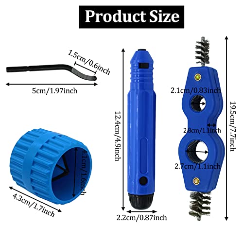 LJZP Deburring Tool with 11 High-Speed Steel Blades Storage Handle Design with 2 Pieces Copper Pipe Cleaner and Reamer Set, Burr Remover Hand Tool for Wood, Aluminum, Copper and Plastic - Image 3
