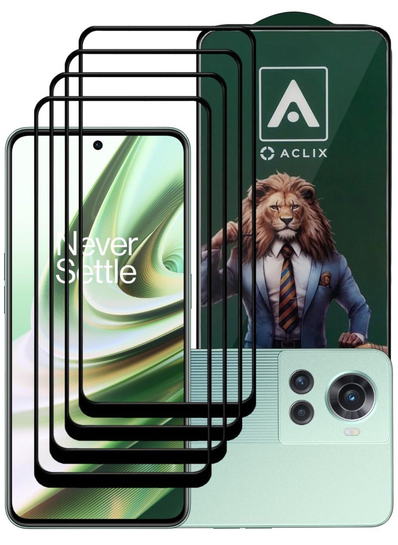 ACLIX 4 Pieces Antistatic ESD Dustproof Premium Quality High Definition Tempered Glass Screen Protector Designed For OnePlus 10R - Image 1