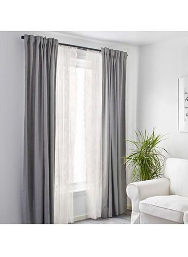 NIBEMINENT 2-Piece Net Window Curtain White 300x145centimeter - Image 4