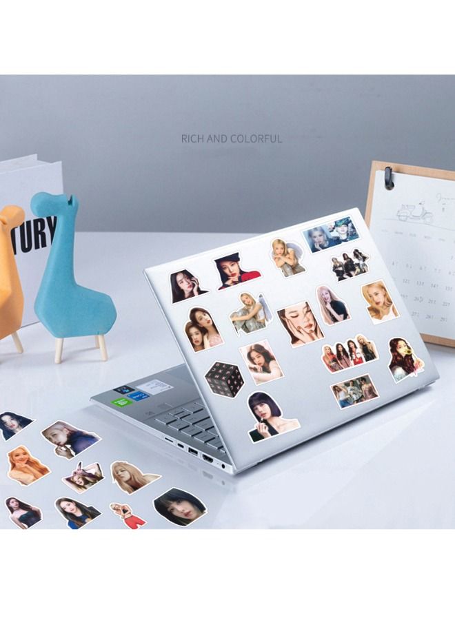 50-Piece Korean Girl Group BP Sticker, Premium Waterproof Vinyl Stickers Set, HD Fine Color Printing Trendy Aesthetic Stickers, Suitable for Laptop Skateboard Luggage Guitar DIY  - Image 3