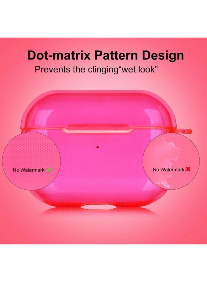 AIRSPO AirPods Pro Case Clear Case for AirPods Pro Charging Case Soft TPU Airpod Pro Protective Case 2019 with Keychain Airpods 3 Protective Cover Skin (Neon Hot Pink) - Image 3
