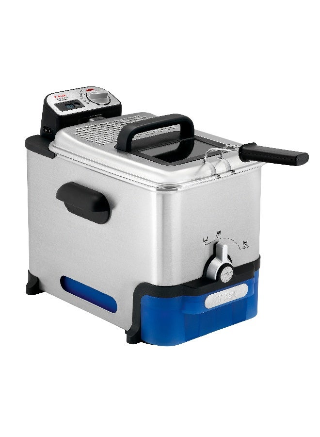 TEFAL OLEOCLEAN PRO Deep Fryer | 3.5 L of oil / Up to 1.2 kg food | Easy to store with the oil box | Digital timer | Thermostat Control | 50-60Hz | 1930-2300 W | Dishwasher safe Parts | Stainless steel | FR804040 3.5 L 2300 W FR804040 Stainless steel - Image 1