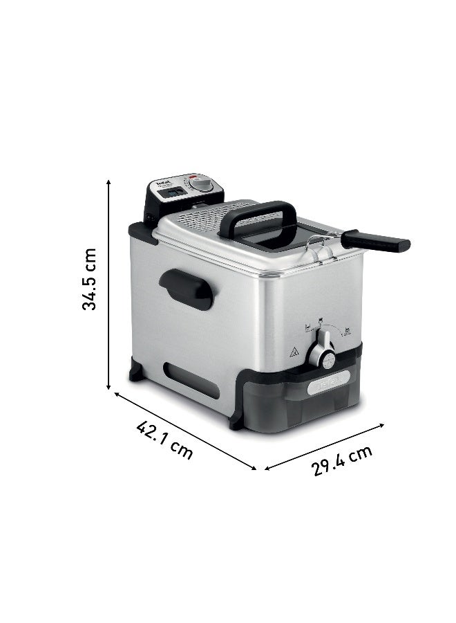 TEFAL OLEOCLEAN PRO Deep Fryer | 3.5 L of oil / Up to 1.2 kg food | Easy to store with the oil box | Digital timer | Thermostat Control | 50-60Hz | 1930-2300 W | Dishwasher safe Parts | Stainless steel | FR804040 3.5 L 2300 W FR804040 Stainless steel - Image 5