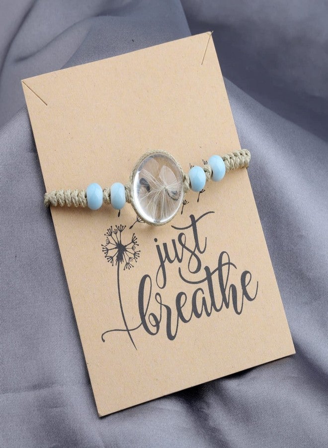 WUSUANED Dandelion Seeds Adjustable Bracelet With Message Card Make A Wish Dandelion Inspirational Good Luck Gift For Women (Dandelion Seed Bracelet With Card) - Image 3