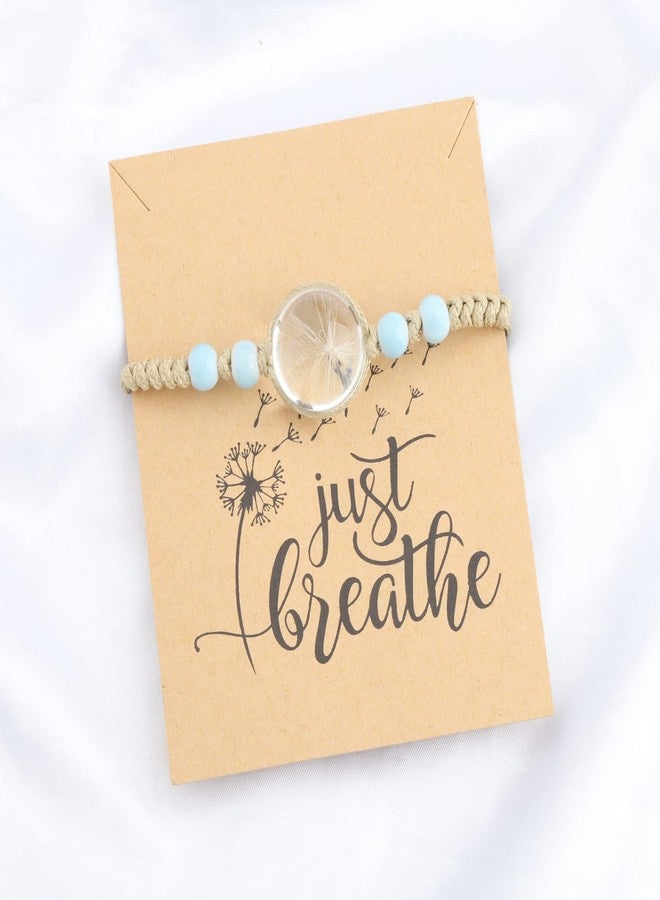 WUSUANED Dandelion Seeds Adjustable Bracelet With Message Card Make A Wish Dandelion Inspirational Good Luck Gift For Women (Dandelion Seed Bracelet With Card) - Image 2
