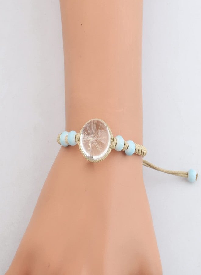 WUSUANED Dandelion Seeds Adjustable Bracelet With Message Card Make A Wish Dandelion Inspirational Good Luck Gift For Women (Dandelion Seed Bracelet With Card) - Image 5