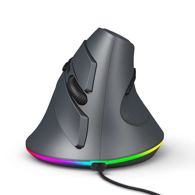 Vertical Wired Gaming Mechanical 7200DPI Ergonomic Design with 6 Buttons 11 LED Light Modes - Image 1