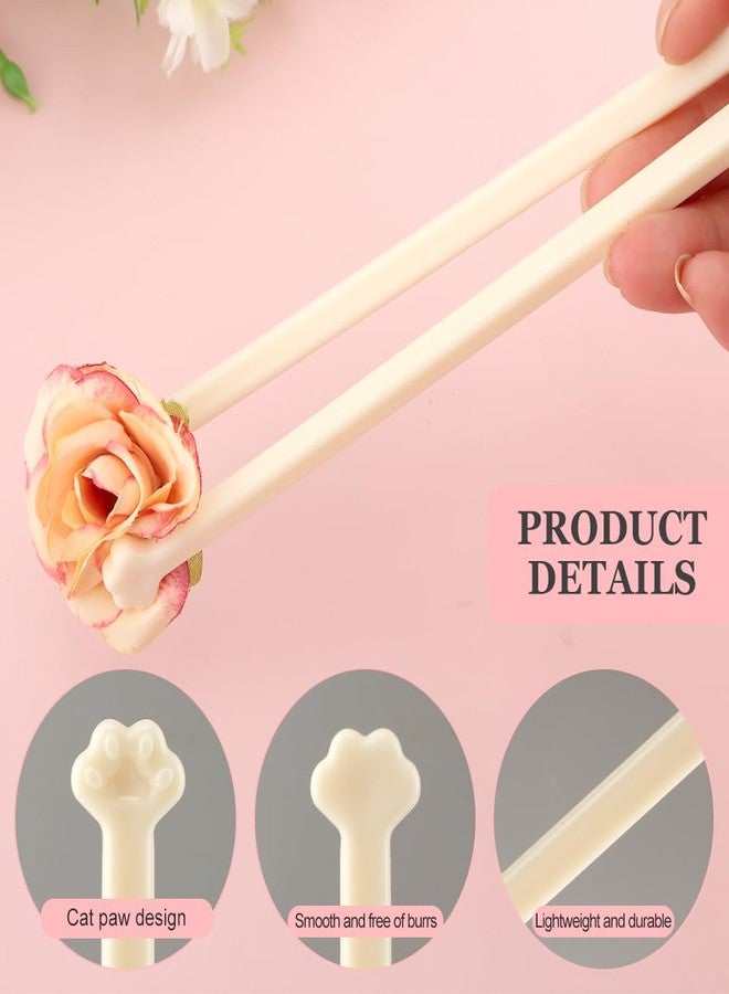 Trasylph 6 Pairs Cat Paw Chopsticks, Cute Fun Pink Paw Prints Reusable Lightweight Non-Slip Grip Eating Chopstick, Kitty Themed Chopstick Gift for Cat Lovers - Image 4
