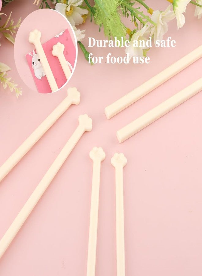 Trasylph 6 Pairs Cat Paw Chopsticks, Cute Fun Pink Paw Prints Reusable Lightweight Non-Slip Grip Eating Chopstick, Kitty Themed Chopstick Gift for Cat Lovers - Image 3