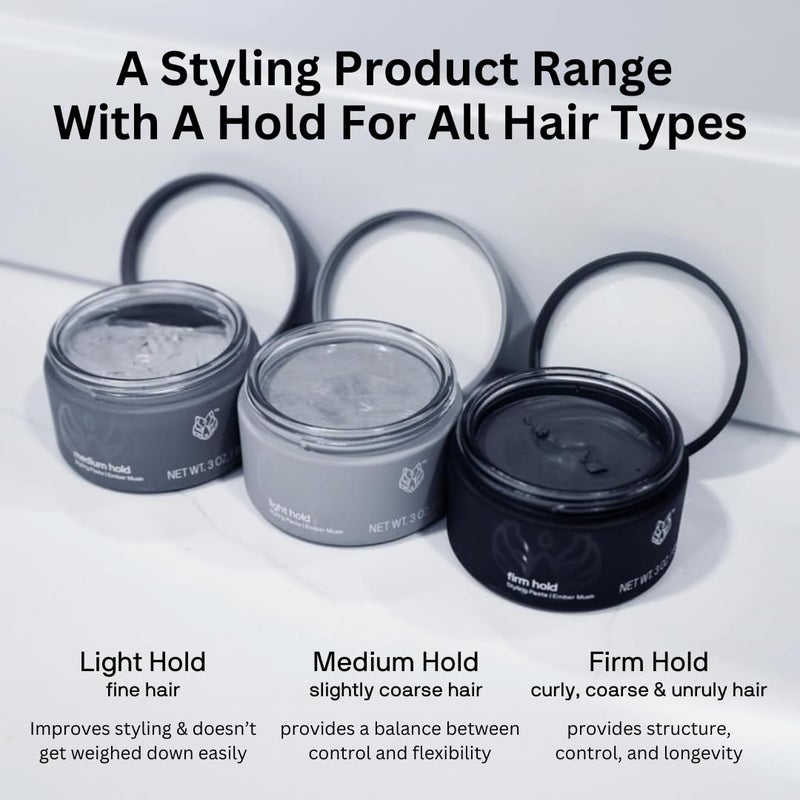 Black Wolf Hair Styling Paste for Men, Light Hold - Water Based Hair Styling Product for All Hair Styles & Types - Barber Grade Non-Greasy & Long Lasting Wax - Add Texture & Volume, 3 oz - Image 4