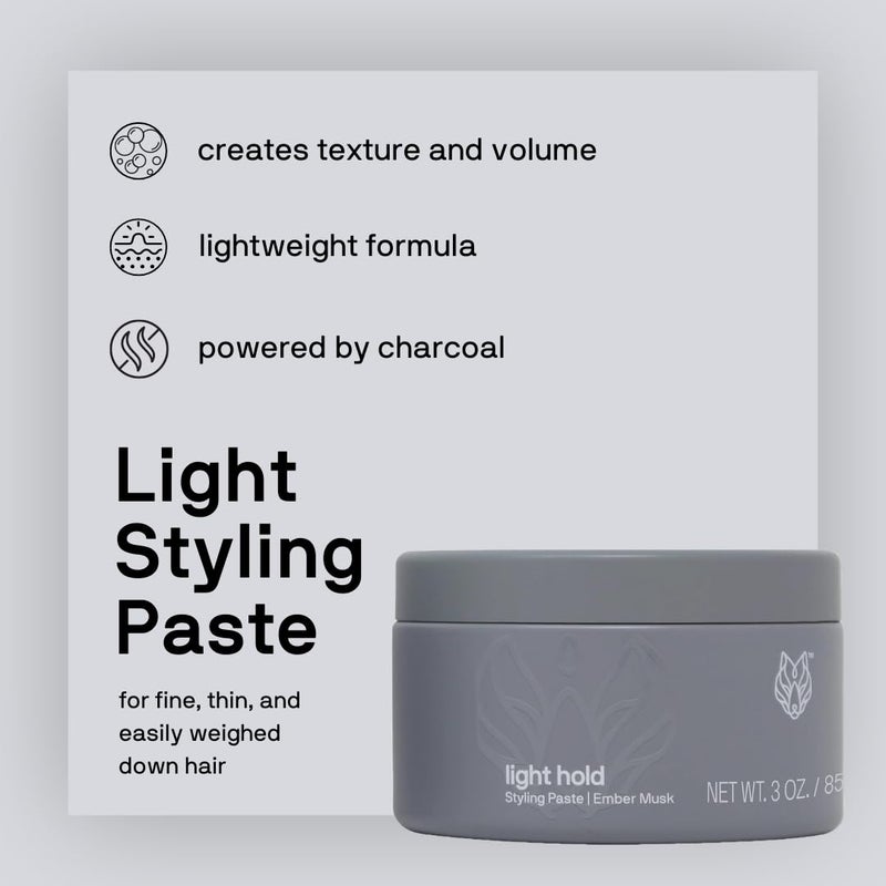 Black Wolf Hair Styling Paste for Men, Light Hold - Water Based Hair Styling Product for All Hair Styles & Types - Barber Grade Non-Greasy & Long Lasting Wax - Add Texture & Volume, 3 oz - Image 2