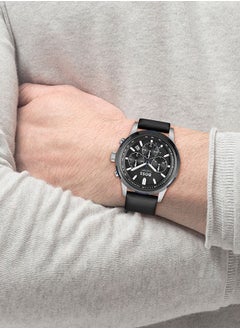 HUGO BOSS Men Chronograph Round Shape Leather Wrist Watch 44 mm  - Image 4