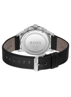 HUGO BOSS Men Chronograph Round Shape Leather Wrist Watch 44 mm  - Image 3
