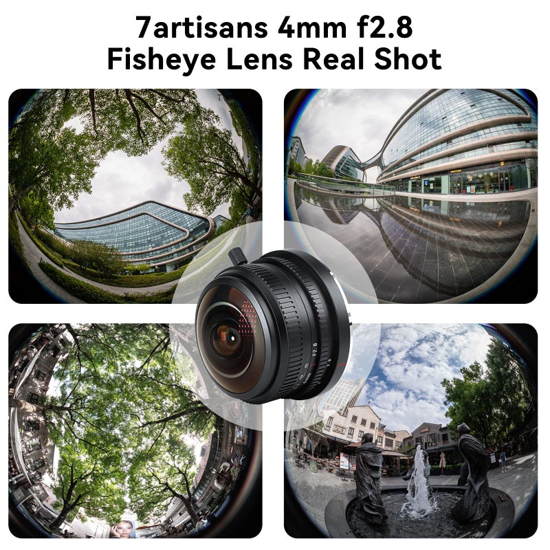 7Artisans 4mm F2.8 Fisheye Ultra Wide Angle Lens Manual Focus Prime Lens Compatible for Sony E Mount Mirrorless Camera A6300 A6400 A6500 NEX-3 NEX-3N NEX-5T NEX-5R A7 A7II A7RIII - Image 2