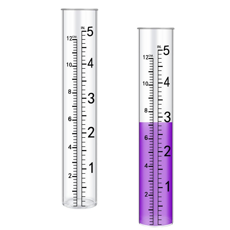 SynHHergyx 2 Pcs 5" Rain Gauge Replacement Tubes for Outdoor Plastic Rain Gauges for Garden Yard Home, Clear Rain Gages - Image 1