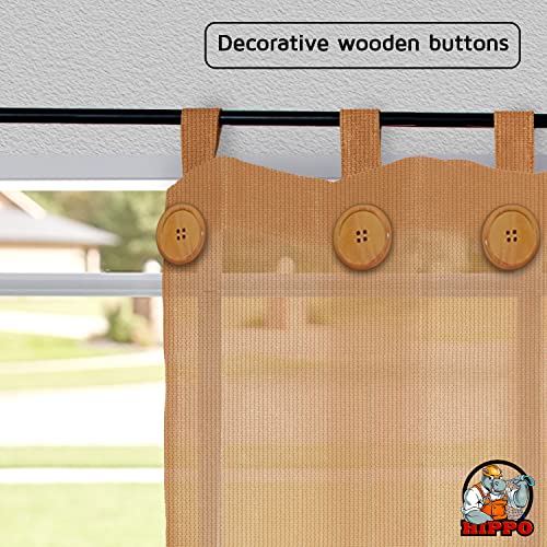 HIPPO 150 GSM Outdoor Sun Blocking Balcony Loop Curtains Sun & UV Protection, Light Filtering 3FTX8FT Door Curtain (Beige-Brown) - Image 4