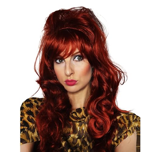 ALLAURA Compatible with Peggy Bundy Costume – Auburn Red Bouffant Wig for Women – 80s Beehive Housewife Hairpiece for Halloween, Retro TV Cosplay, Funny Party Looks, Peg Bundy Wig Fits All Head Sizes - Image 2
