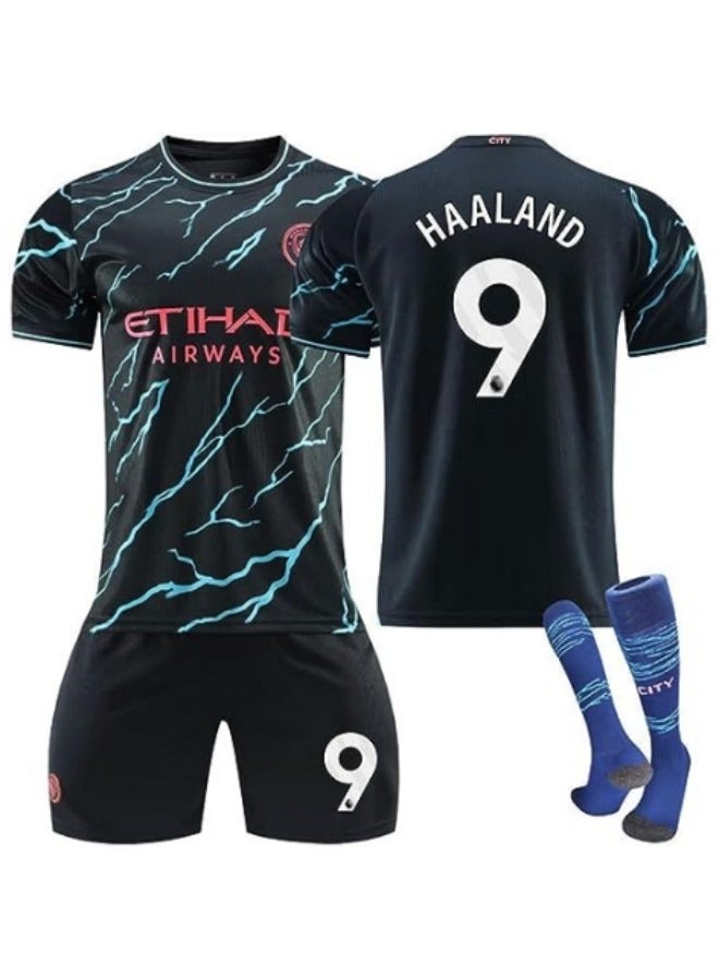 GGEROU Kids Football Jersey Set, No. 9 Haaand Football Soccer Jersey, Football Soccer Jersey Tracksuits Kit for Kids Youth - Image 1