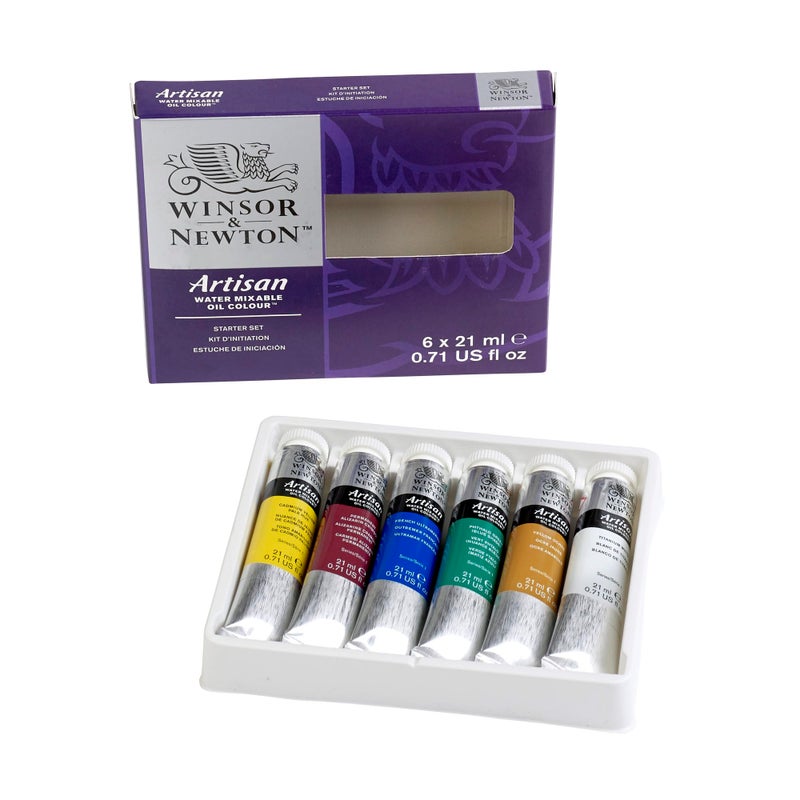 Winsor Newton Winsor & Newton Artisan Water Mixable Oil Color Paint, Starter Set, 0.71-oz (21ml) Tubes, Set of 6 - Image 3