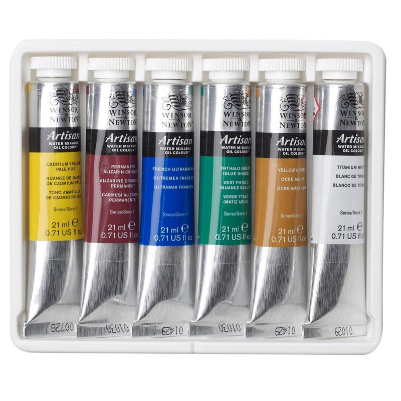 Winsor Newton Winsor & Newton Artisan Water Mixable Oil Color Paint, Starter Set, 0.71-oz (21ml) Tubes, Set of 6 - Image 4