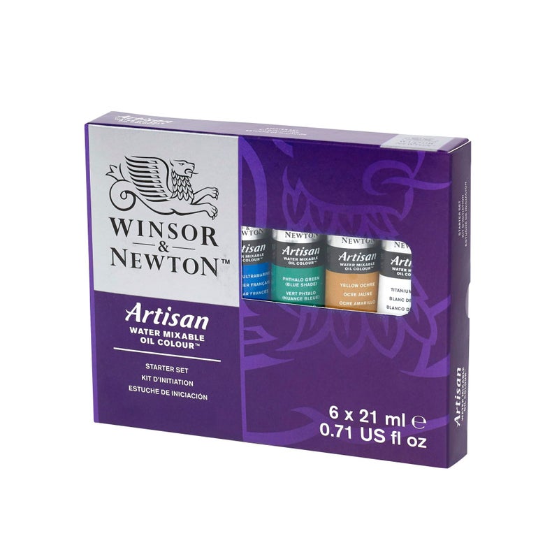 Winsor Newton Winsor & Newton Artisan Water Mixable Oil Color Paint, Starter Set, 0.71-oz (21ml) Tubes, Set of 6 - Image 2