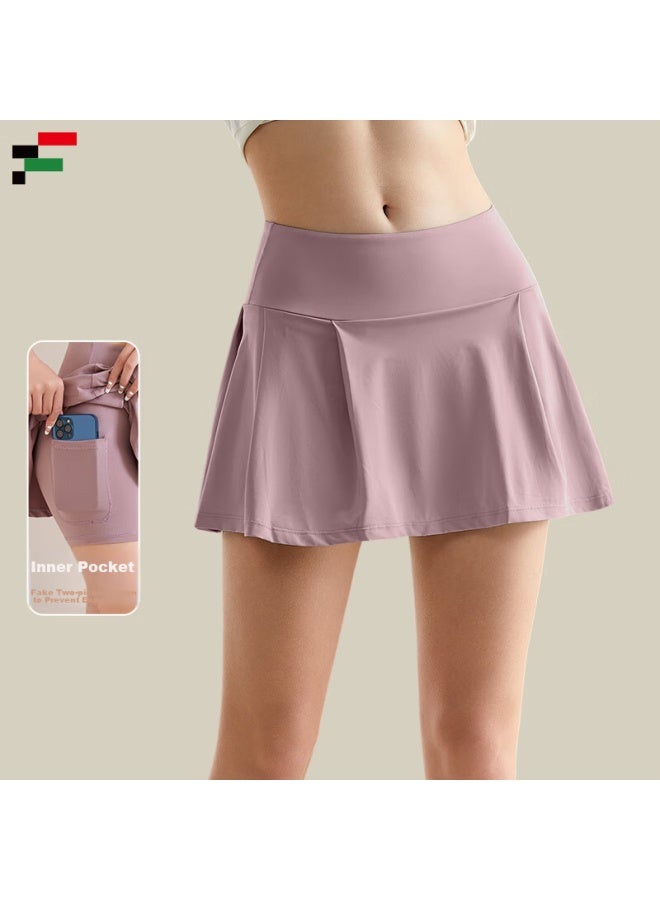 Fandimu Sports Skort For Women, Breathable, Anti-exposure, Fake Two-piece, With Lining, Outdoor Badminton Tennis Skort - Image 1