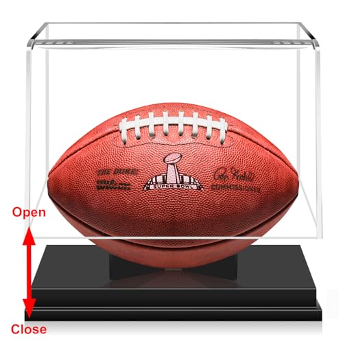 KKU Football Display Case, Acrylic Football Case Display Case Autographed Football Holder, No Assembly Required Football Display Box with Removable Built-in Football Display Stand - Image 3