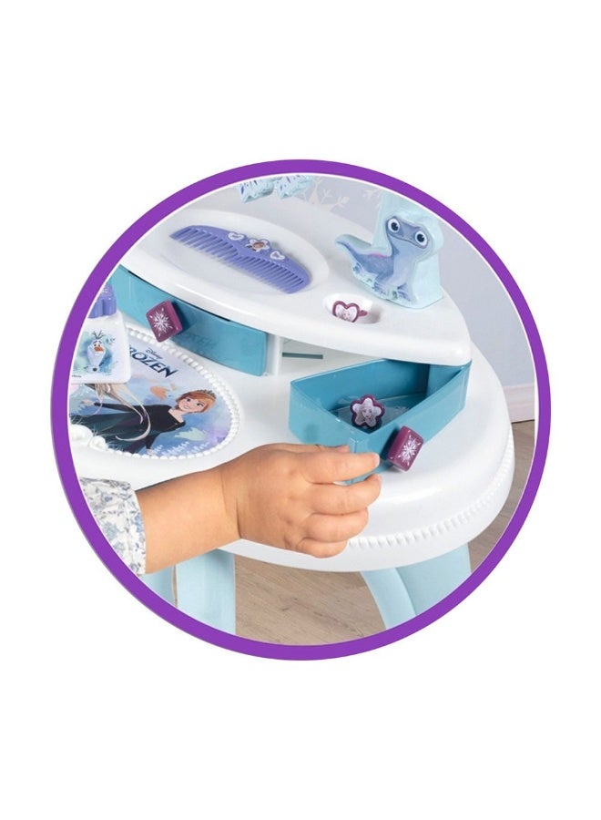 Smoby Disney Frozen 2-in-1 Hairdresser Table with 10 Accessories - Image 3