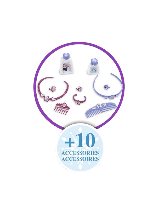 Smoby Disney Frozen 2-in-1 Hairdresser Table with 10 Accessories - Image 5