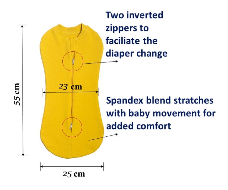 MammaChamp Swaddle Pod Blanket Sleep Sack Wrap Transition Bag with Zipper Infant Baby Yellow Pack of 1 - Image 5