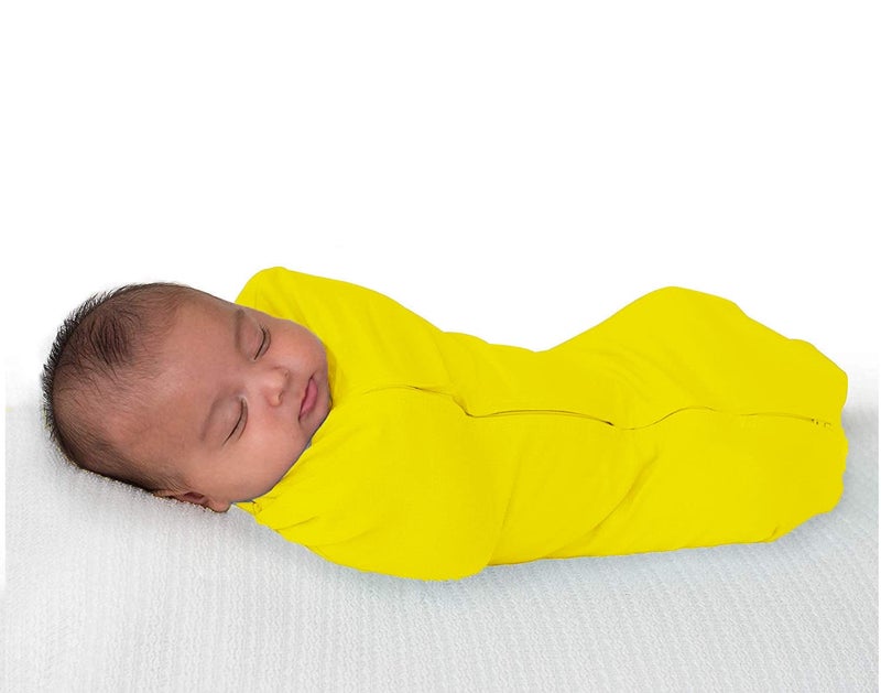 MammaChamp Swaddle Pod Blanket Sleep Sack Wrap Transition Bag with Zipper Infant Baby Yellow Pack of 1 - Image 1