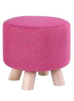 FFD Round Fabric Footrest Ottoman with Padded Seat Perfect Shoe Changing and Feet Rest Stool