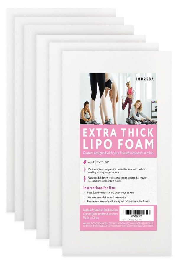 IMPRESA Extra Thick Post-Surgery Foam Boards - Pack of 6, White, 0.5 in Thick - Tailored Liposuction Foam Support - Recovery Aid for Tummy Tuck & C Section - Image 1