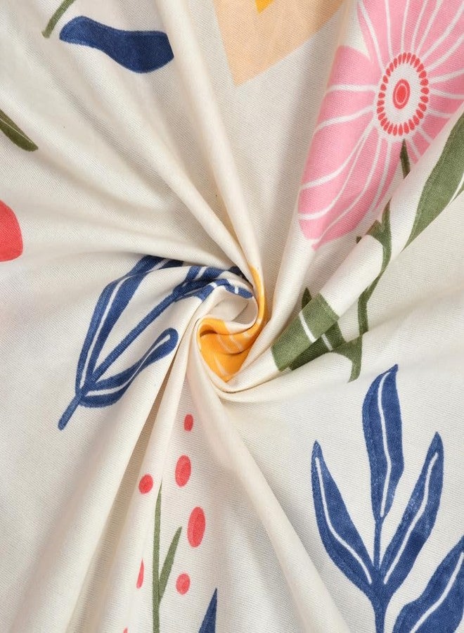 Vishnu Textiles Prime Collection Glace Cotton Single Flat Bedsheet with 1 Pillow Cover | Size 90x60 Inch (White5) - Image 2