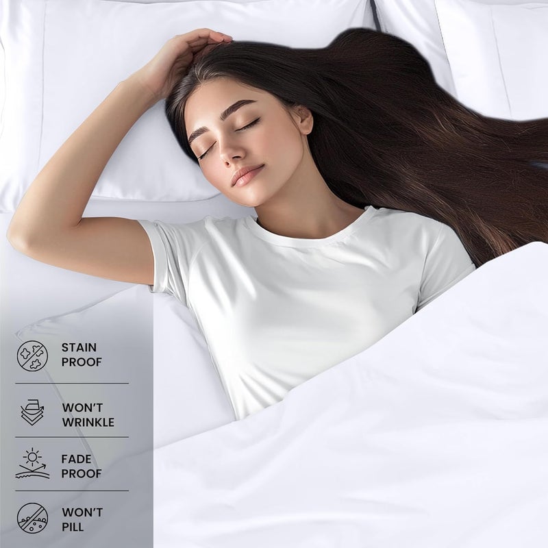 Utopia Bedding Queen Bed Sheets Set - Pack of 2 Sheet Sets - Perfect for Spa  Hotel  & Guest Bedroom - Brushed Microfiber - Shrinkage and Fade Resistant - Easy Care (White) - Image 3