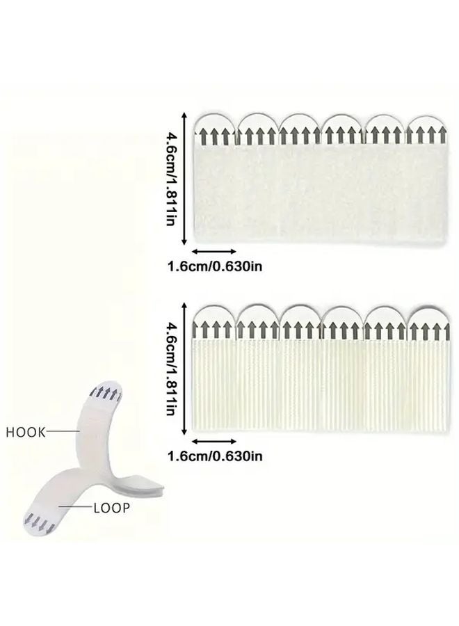 Heavy Duty Double Sided Adhesive Tape 36 Pcs White Hook Loop Fasteners For Wall Mounting - Image 3