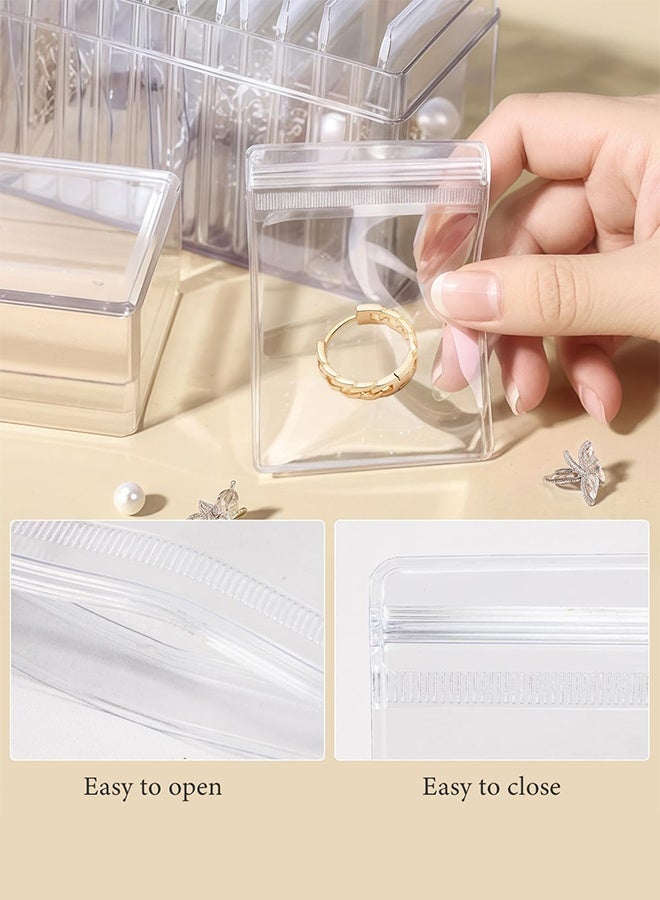 Sweet Life 25 Pcs 5 Sizes Clear PVC Jewelry Bags, Plastic Transparent Jewelry Rings Earrings Packing Storage Pouch Anti Tarnish Zip Lock Bags for Holding Jewelries (Clear, 5 Szies Mixed) - Image 4