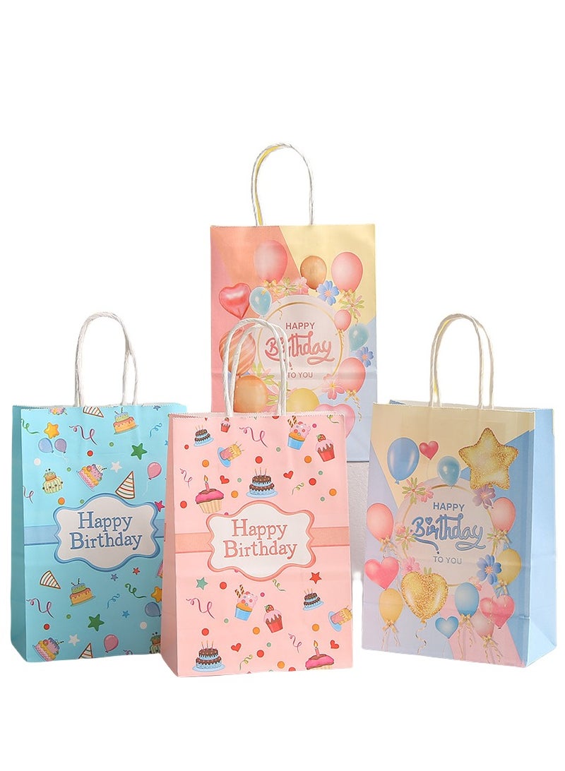 Generic 20 Pcs Happy Birthday Paper Gift Bag Large 27x21x11 CM Size for Easy Gift Giving Stylish Design with Vibrant Colors Perfect for Birthdays Parties and Special Occasions Eco Friendly and Durable  - Image 1