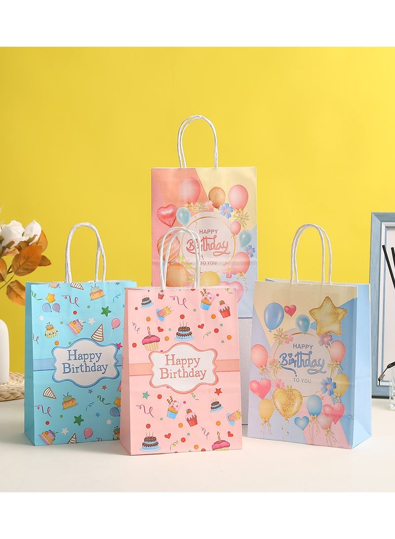 Generic 20 Pcs Happy Birthday Paper Gift Bag Large 27x21x11 CM Size for Easy Gift Giving Stylish Design with Vibrant Colors Perfect for Birthdays Parties and Special Occasions Eco Friendly and Durable  - Image 4