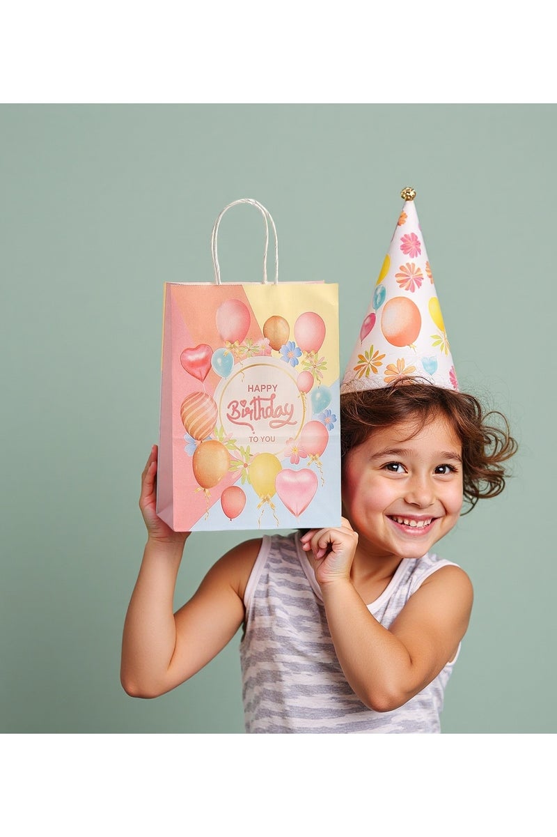 Generic 20 Pcs Happy Birthday Paper Gift Bag Large 27x21x11 CM Size for Easy Gift Giving Stylish Design with Vibrant Colors Perfect for Birthdays Parties and Special Occasions Eco Friendly and Durable  - Image 3